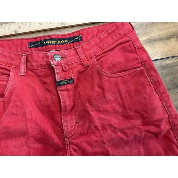 VINTAGE MARITHE FRANCOIS GIRBAUD RED JEANS 90’s WOMENS SIZE 13/14 MADE IN USA - Picture 11 of 13